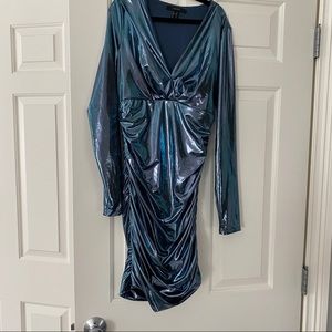 Forever 21 Blue Lame party disco dress
